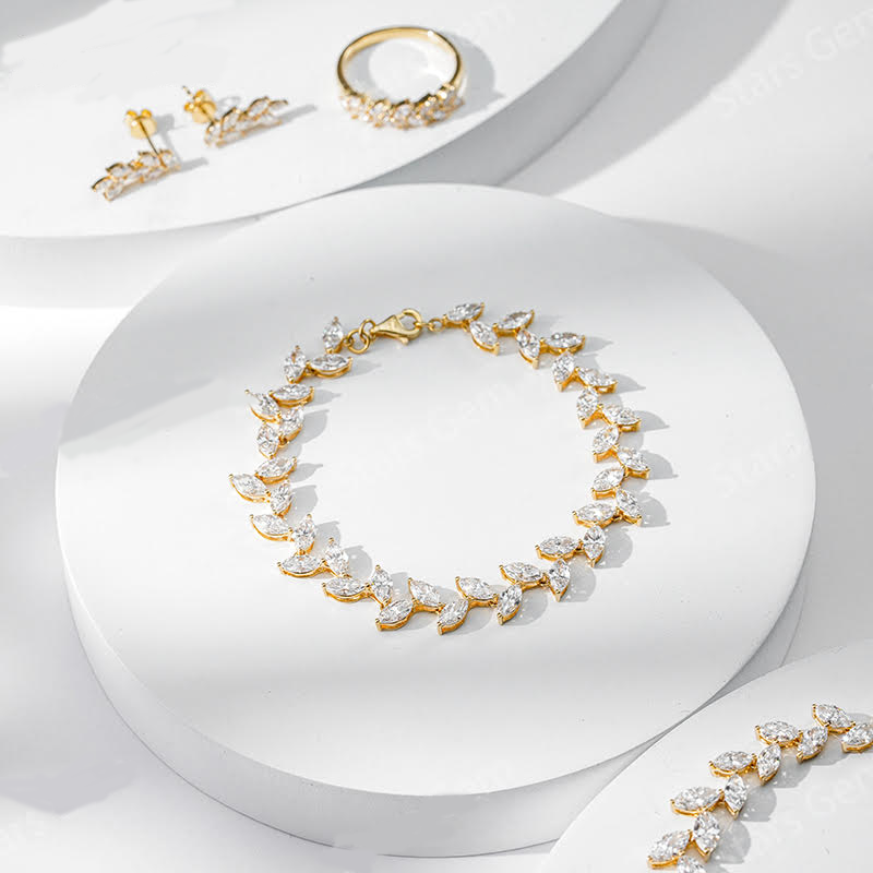 Whispering Wheat – 18K Yellow Gold Lab Diamond Bracelet