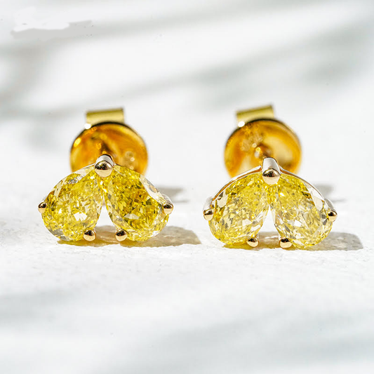 Toi et Moi Soleil Yellow Lab Diamond Earrings in 18K Yellow Gold