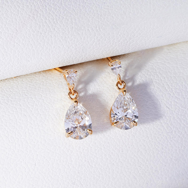 Cascade Toi et Moi – 18K White Gold Lab Diamond Earrings