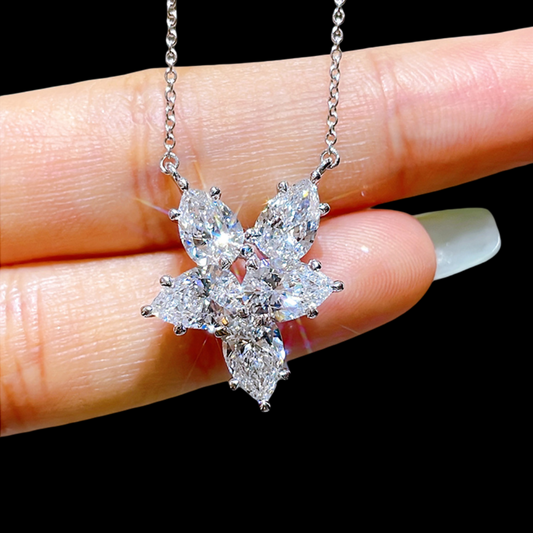 STELLA PT950 Platinum Diamond Star Pendant – 3.36 ct Total Weight