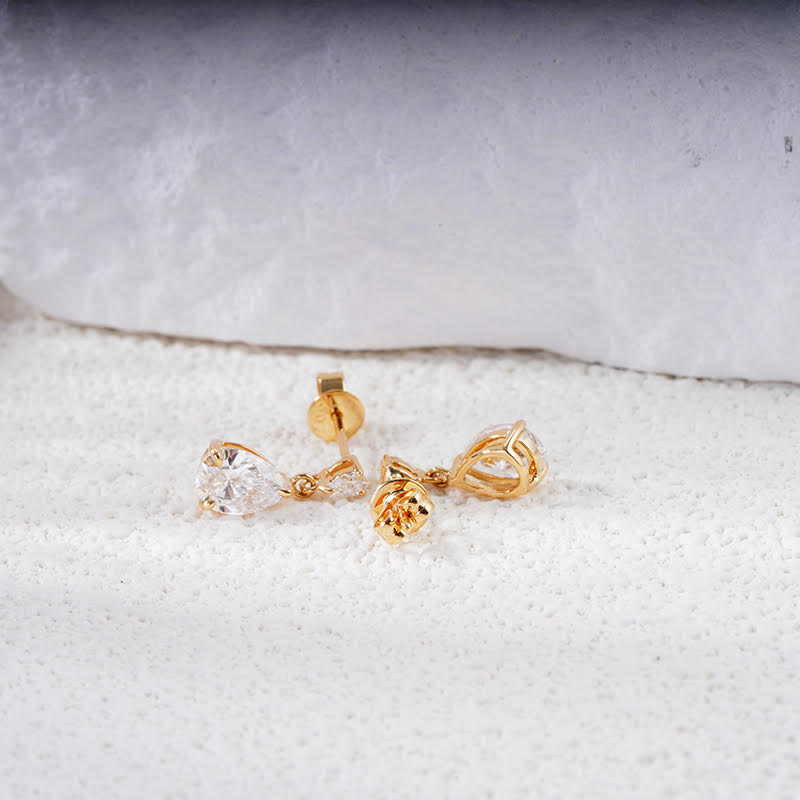 Cascade Toi et Moi – 18K White Gold Lab Diamond Earrings