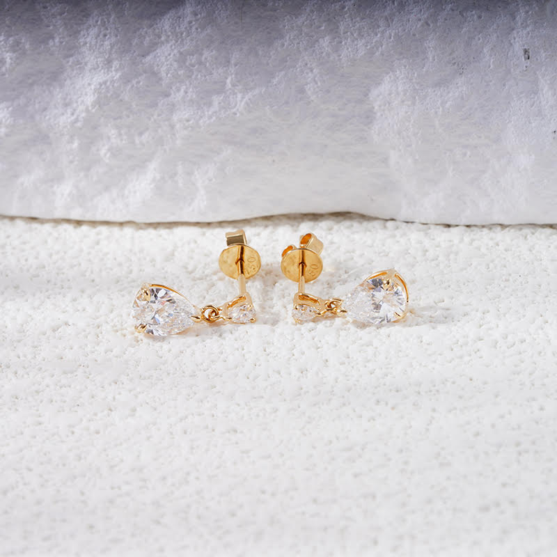 Cascade Toi et Moi – 18K White Gold Lab Diamond Earrings