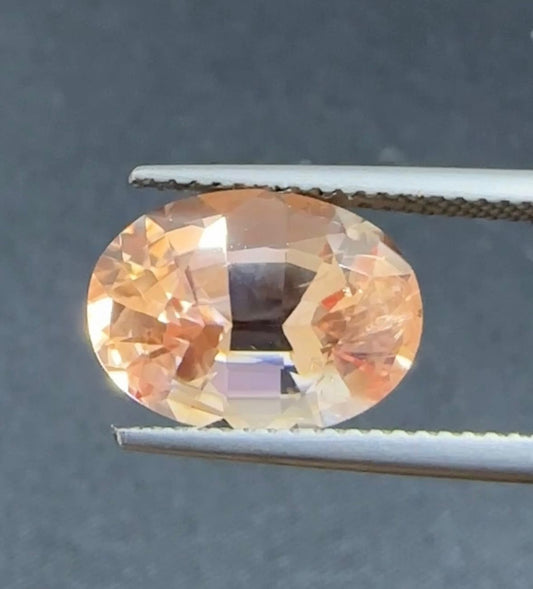 6.51 ct Natural Unheated Padparadscha Sapphire (GRS Certified, Sri Lanka) – “Sunset Type” Pinkish-Orange Oval