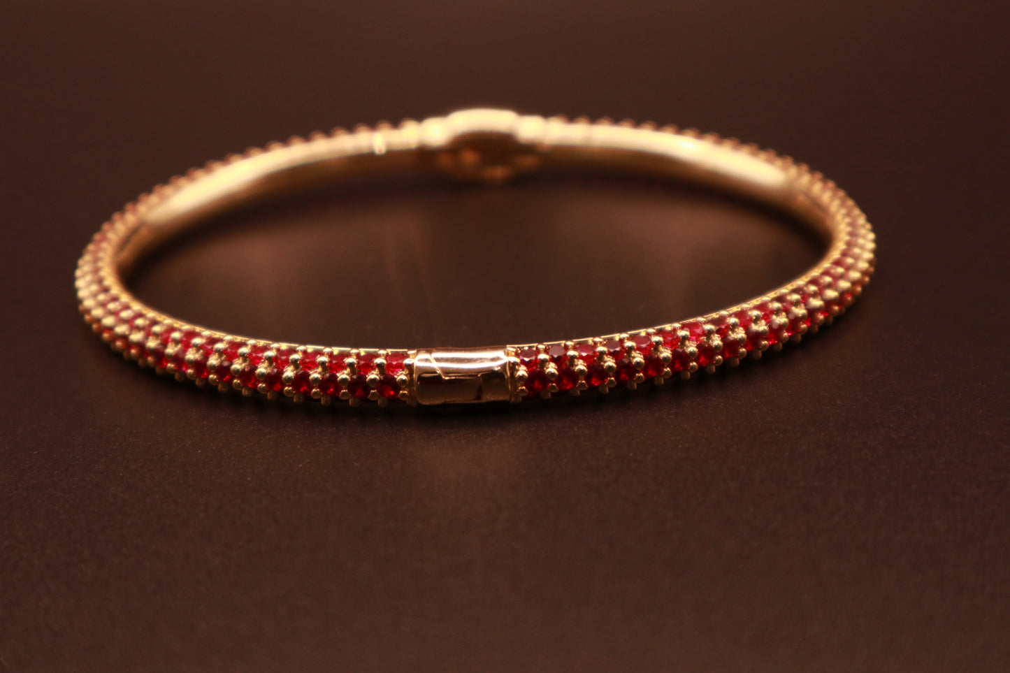 18k Gold Ruby Bangle