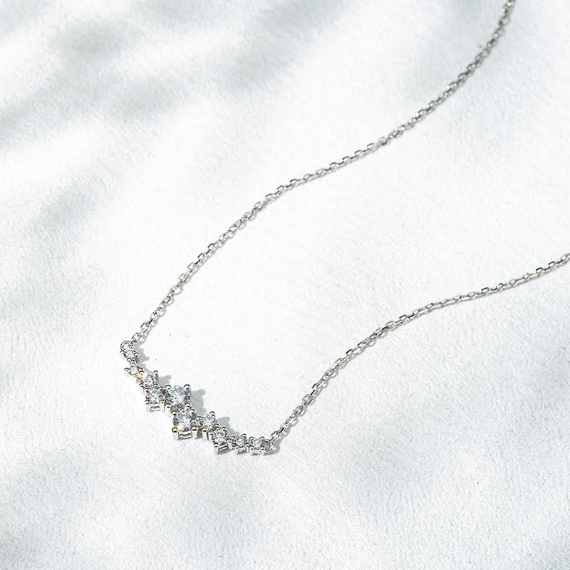 Celestial Curve – 18K White Gold Lab Diamond Necklace
