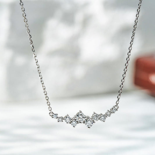 Celestial Curve – 18K White Gold Lab Diamond Necklace