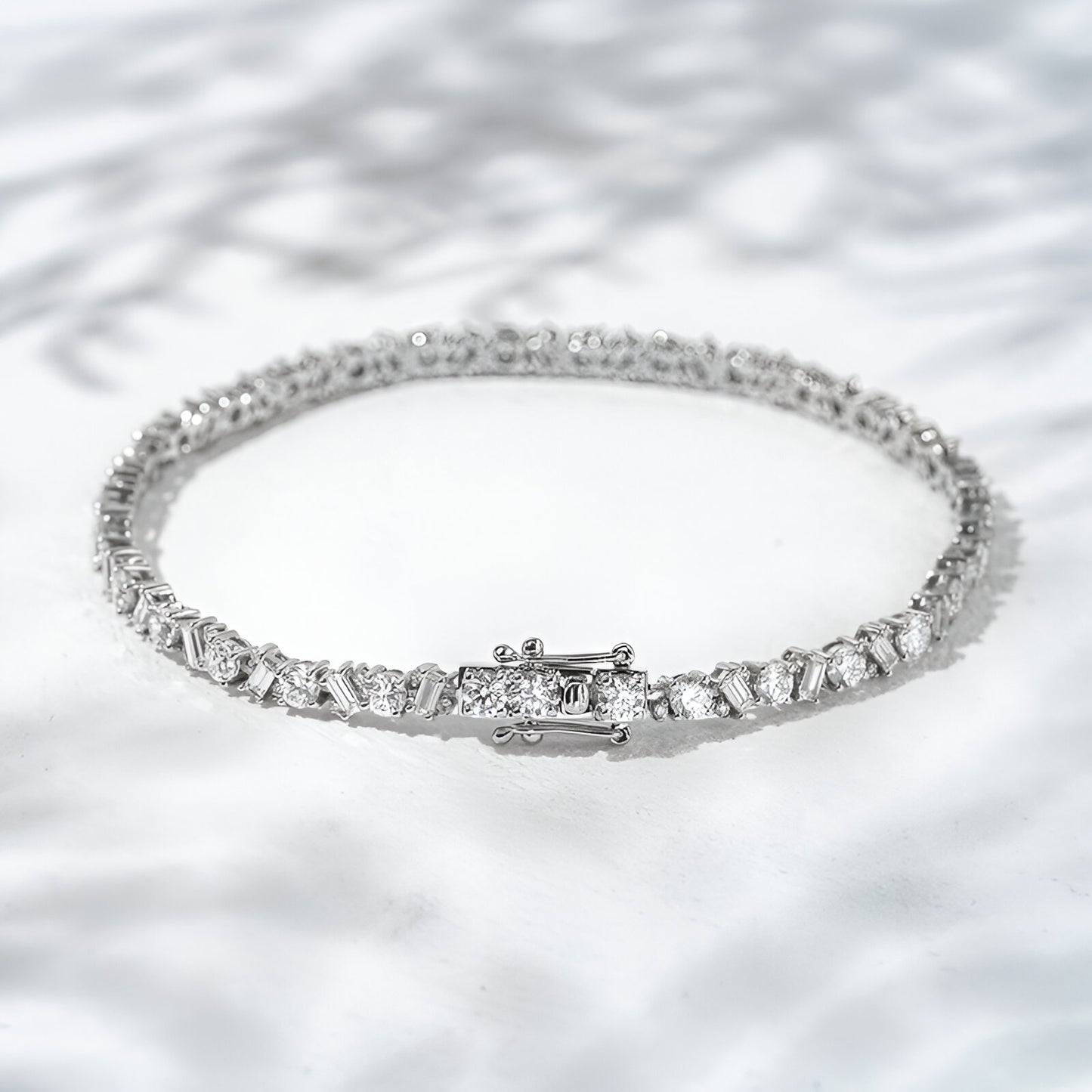 QOB “Tapered Spark” Lab Diamond Bracelet ~4.32 carats in Solid 18K Gold