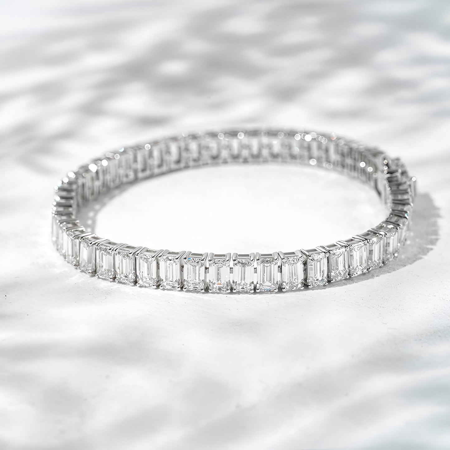 QOB “Empire Cut” Lab Diamond Bracelet ~15.28 carats in 18 k Solid Gold