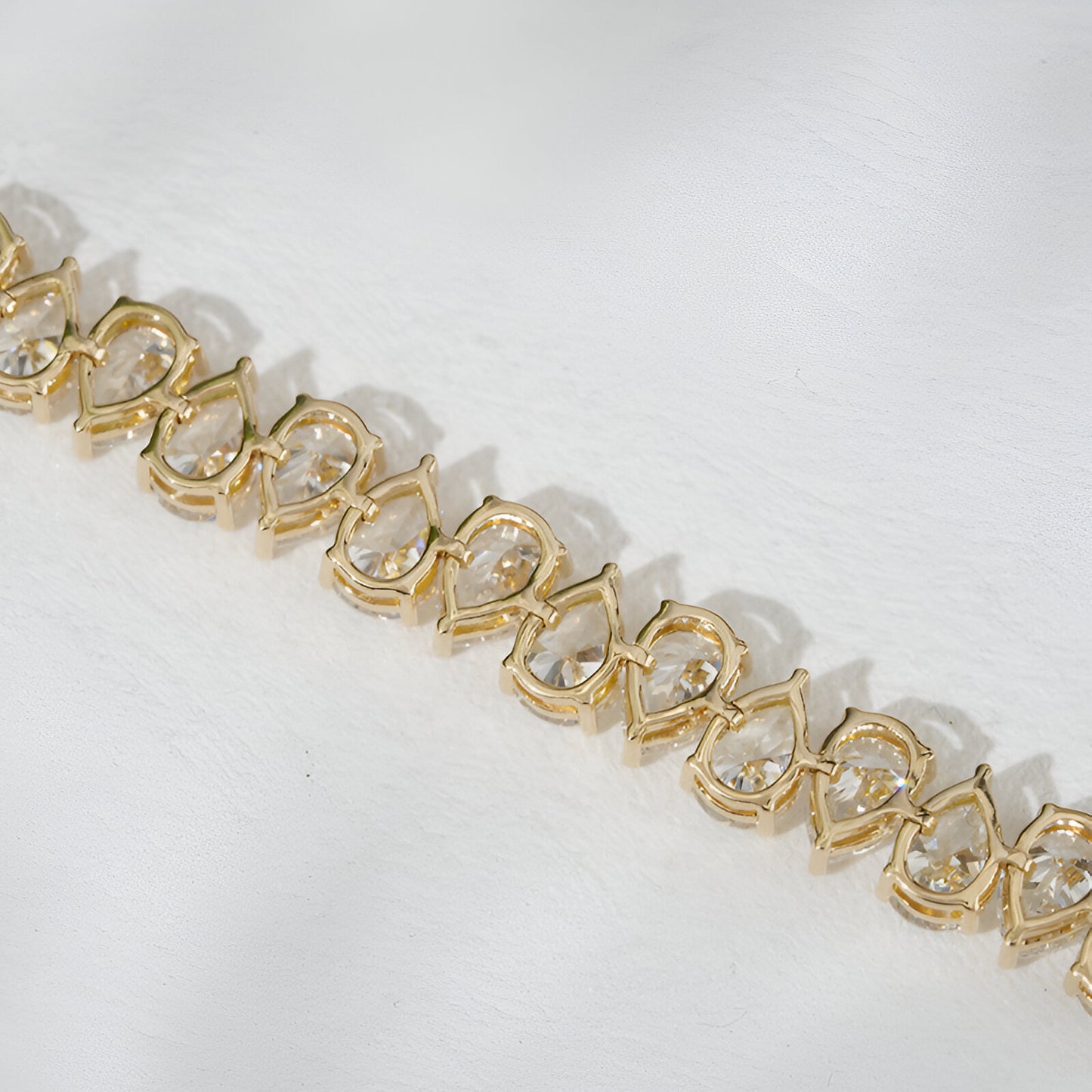 QOB “Regal Flame” Lab Diamond Bracelet ~21.568 carats in Solid 18K Yellow Gold