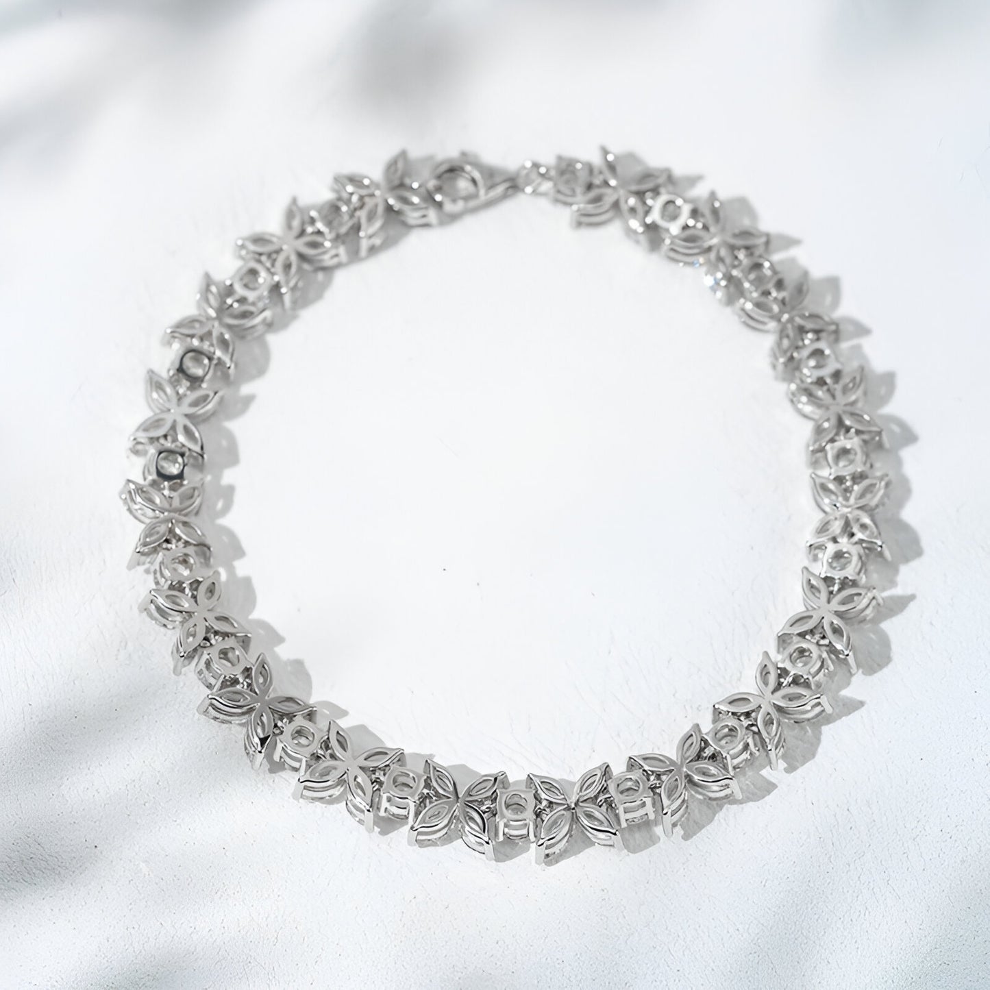 QOB “Royal Garland” Lab Diamond Bracelet ~14.68 carats in Solid 18K Gold