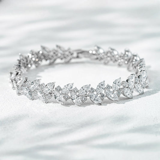 Diamond bracelet on a light gray background