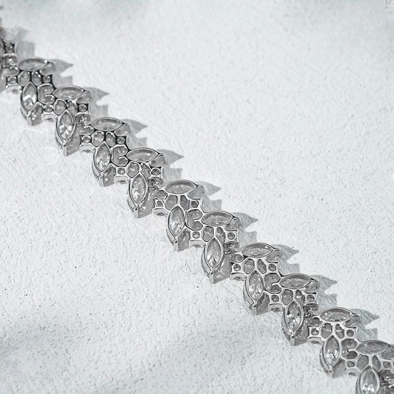 QOB "Fleur Lineage” Lab Diamond Bracelet ~6.945 carats in Solid 18K Gold