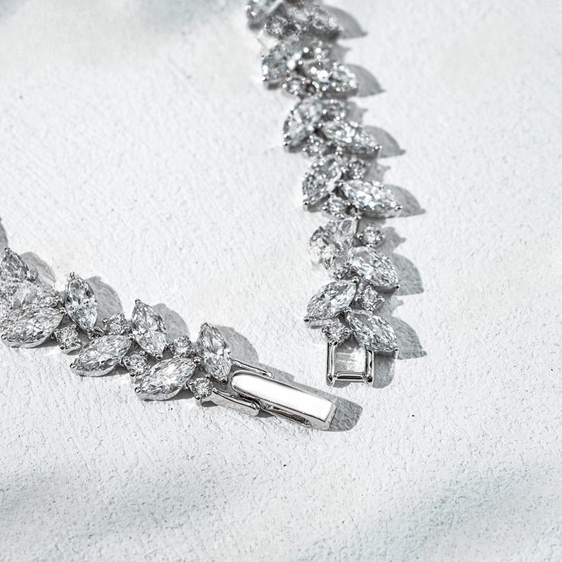 QOB "Fleur Lineage” Lab Diamond Bracelet ~6.945 carats in Solid 18K Gold