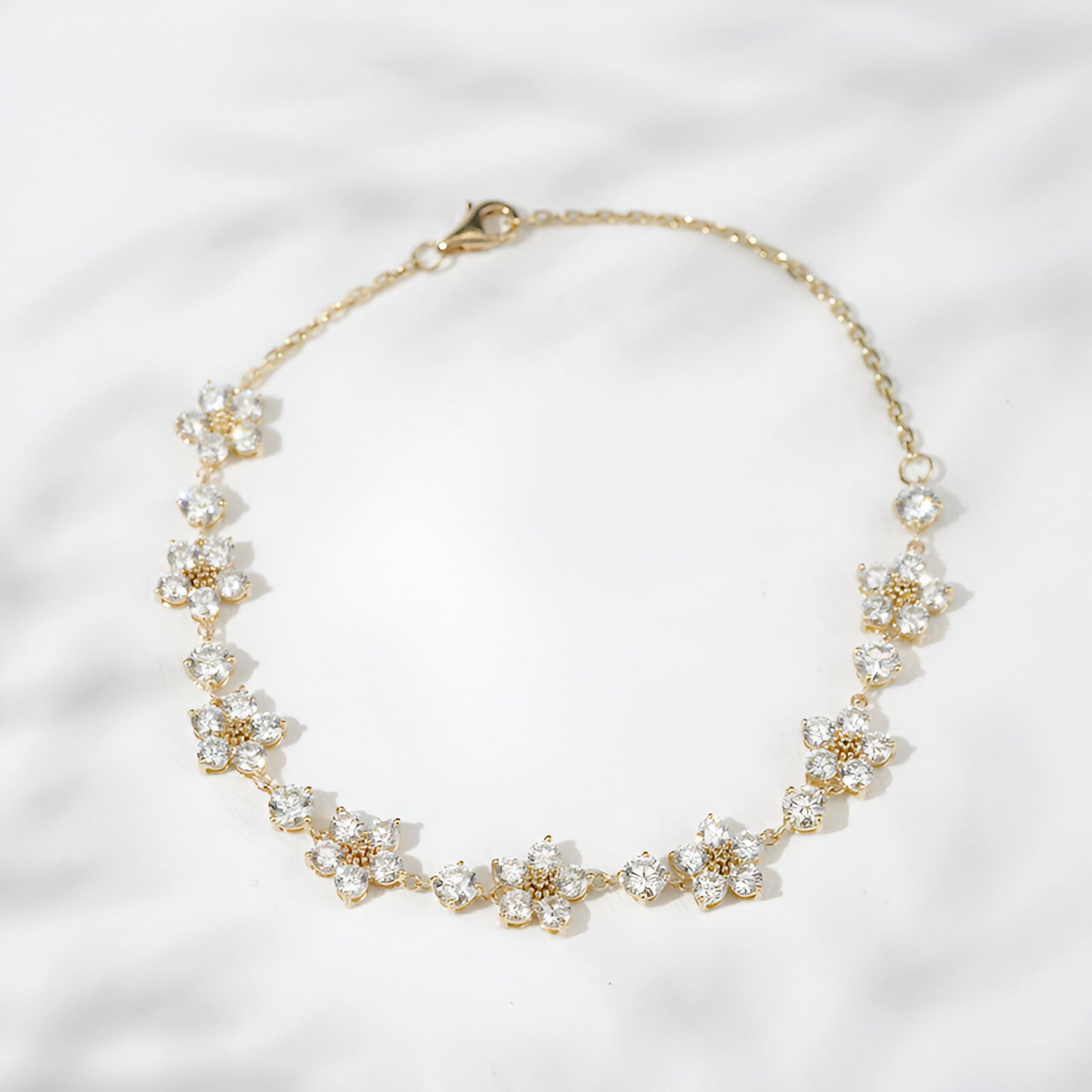 QOB “Eternal Bloom” Lab Diamond Bracelet ~5.62 carats in Solid 18K Gold