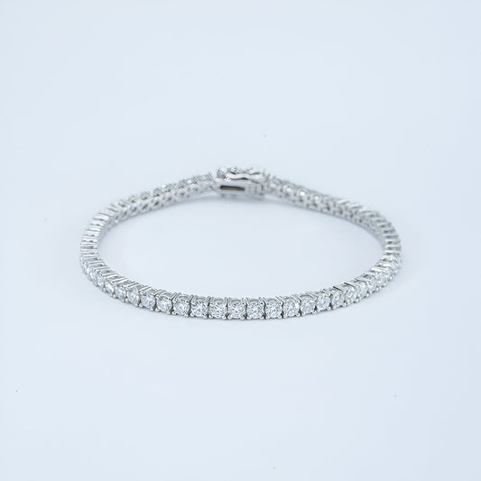 Diamond bracelet on a light gray background