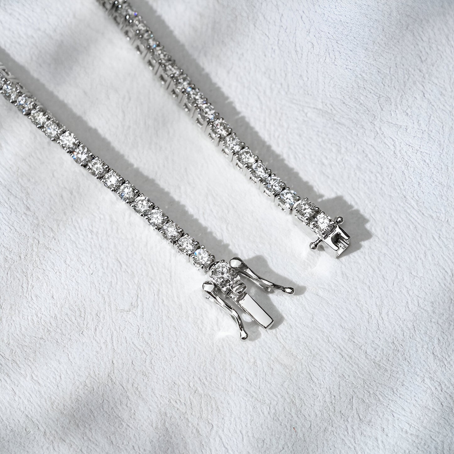 QOB “Whisper Line” Lab Diamond Tennis Bracelet  ~3.09 carats in  Solid 18K Gold