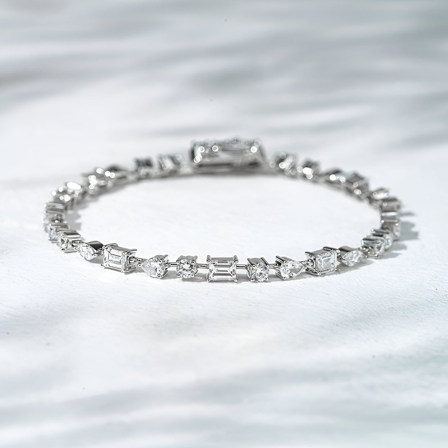 QOB “Linear Light” Lab Diamond Bracelet ~4.90 carats in Solid 18K White Gold