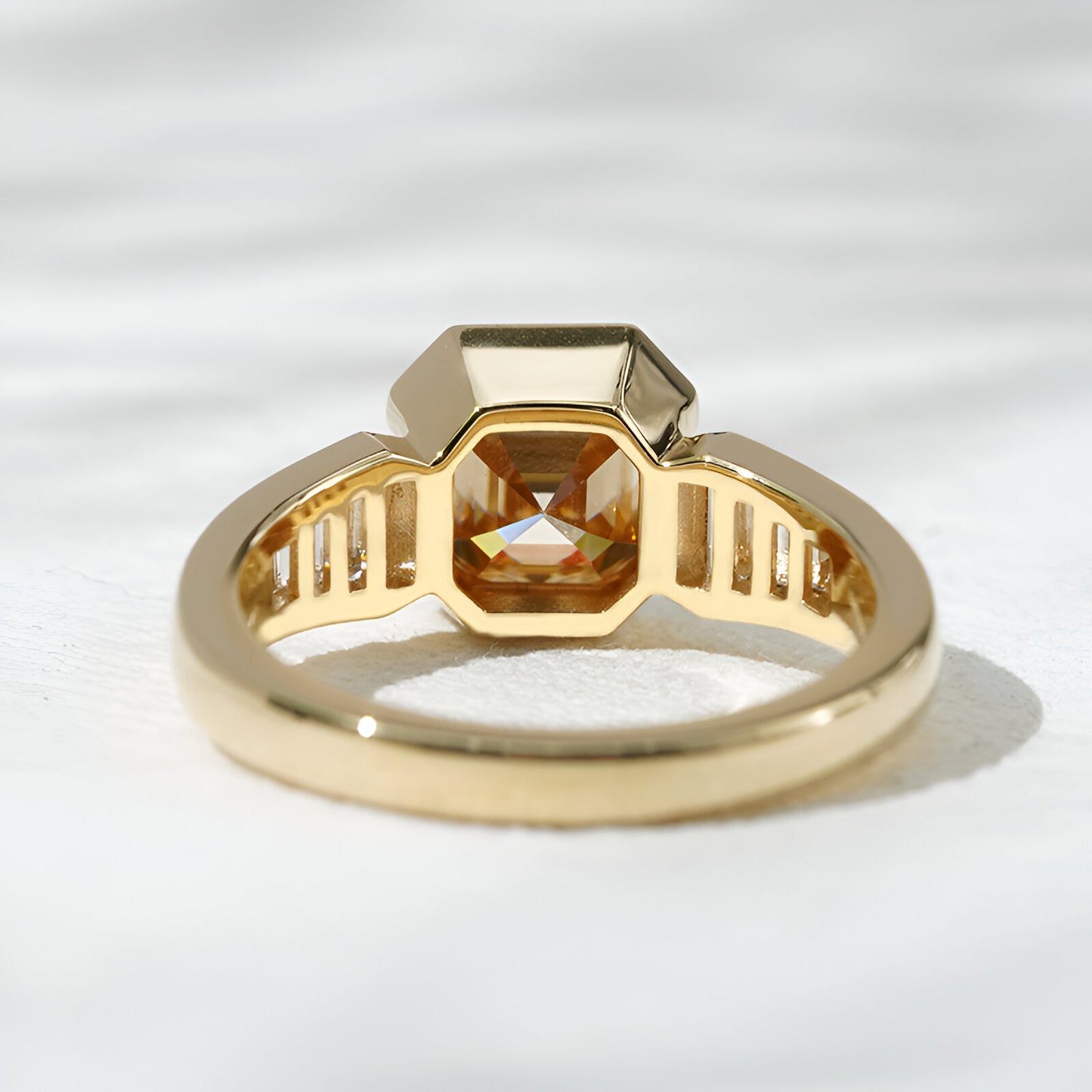 QOB “Champagne Spark” Lab Diamond Ring  ~2.13 ct in Solid 18K Yellow Gold