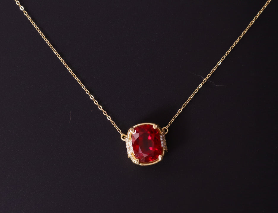 Price For Inquiry - Crimson Statement Necklace