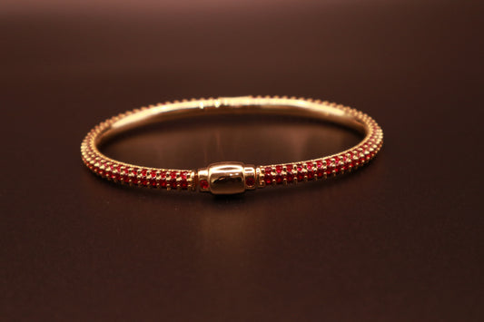 18k Gold Ruby Bangle