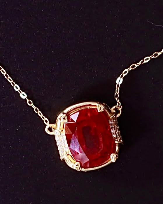 Price For Inquiry - Crimson Statement Necklace