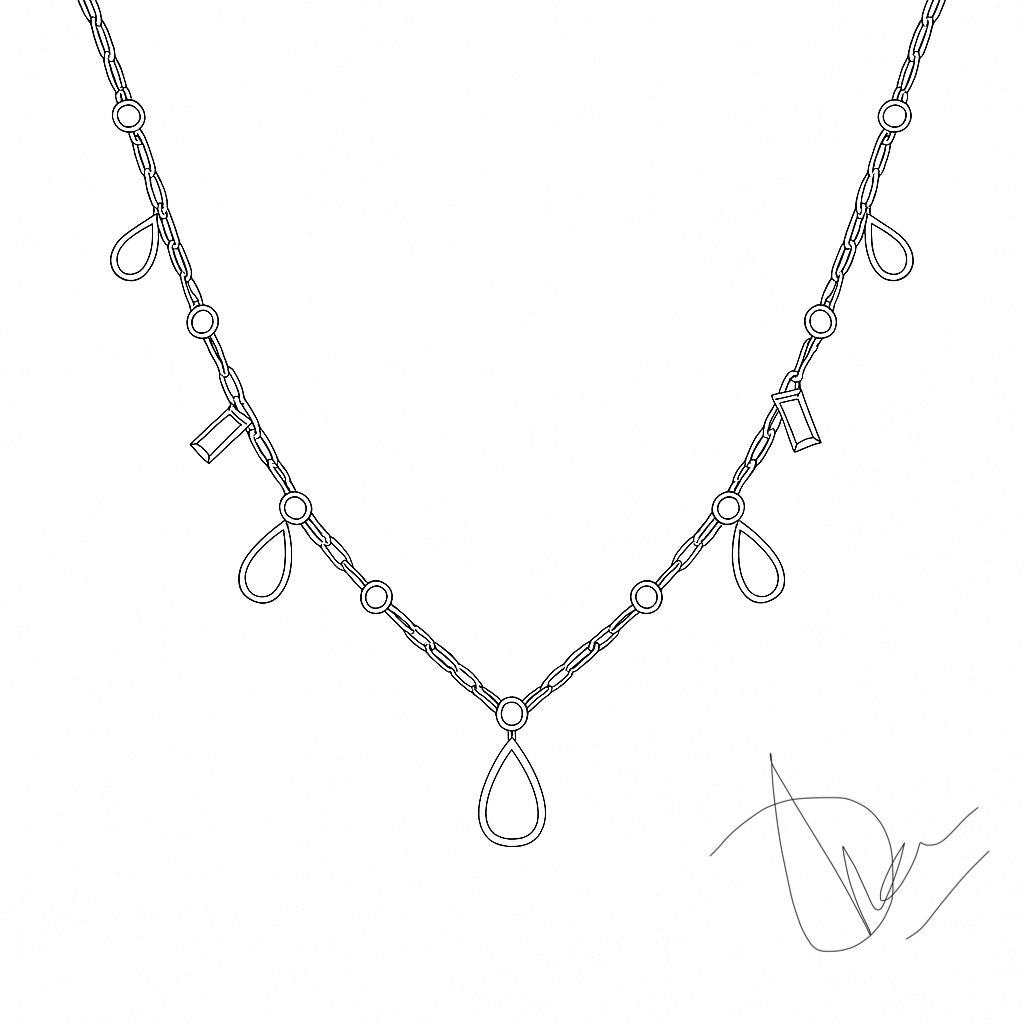 Scarlet Whisper Necklace – Red Gem & Diamond White Gold Necklace | QOB Jewelry