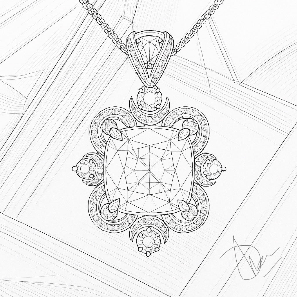 Royal Azure Pendant – 1.75 ct Unheated Burma Sapphire, Sapphires & Diamonds in 18K Gold