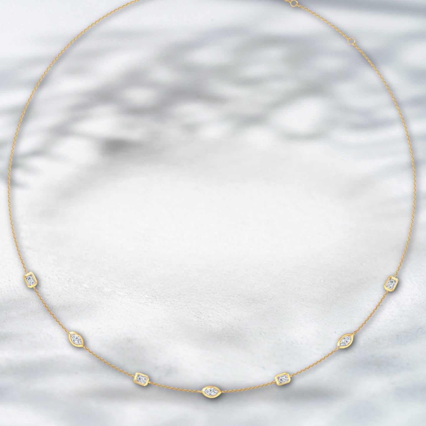 Whisper Gleam – 18K Yellow Gold Natural Diamond Dot Necklace
