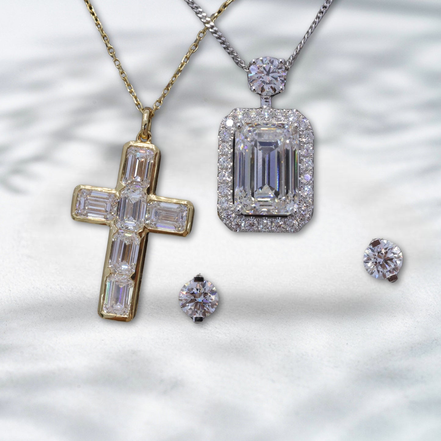 QOB Chateau Drop – 10.26ct Emerald-Cut Lab Diamond Perfume-Bottle Pendant in Platinum (PT950)