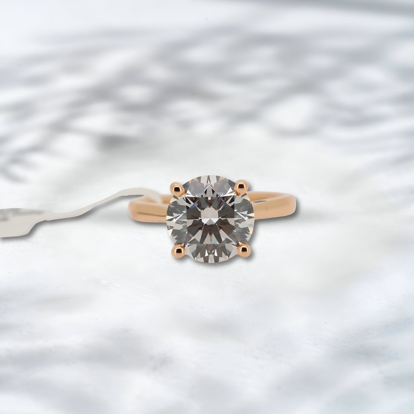Blush Brilliance 3ct Lab Diamond Solitaire Ring | 18K Rose Gold