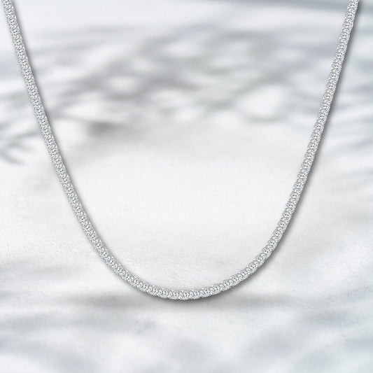 QOB Celestial Thread – 8.377ct Lab Diamond Tennis Necklace in Platinum PT950