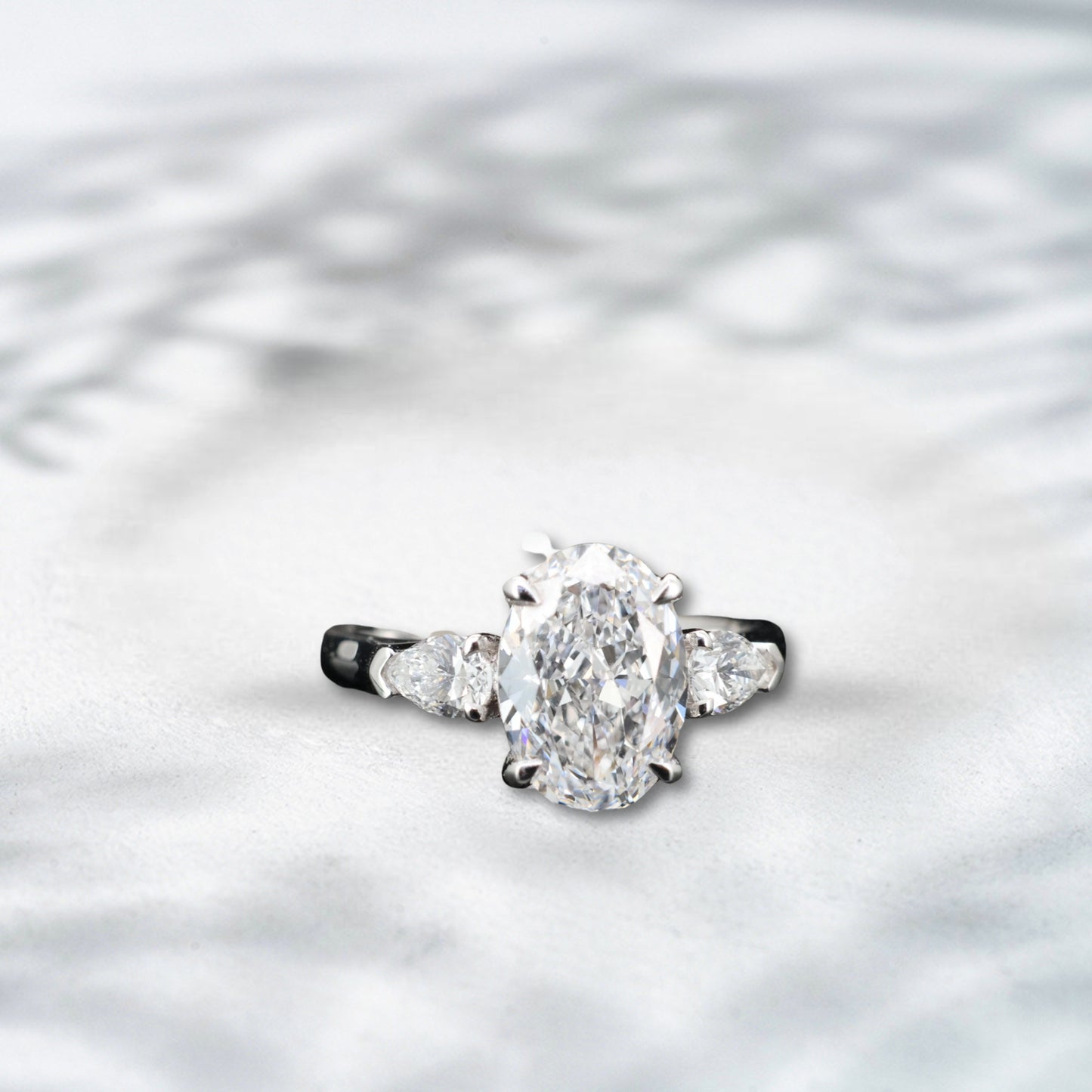 Pear Promise – 3.07ct Lab Diamond Three-Stone Ring in 18K Gold