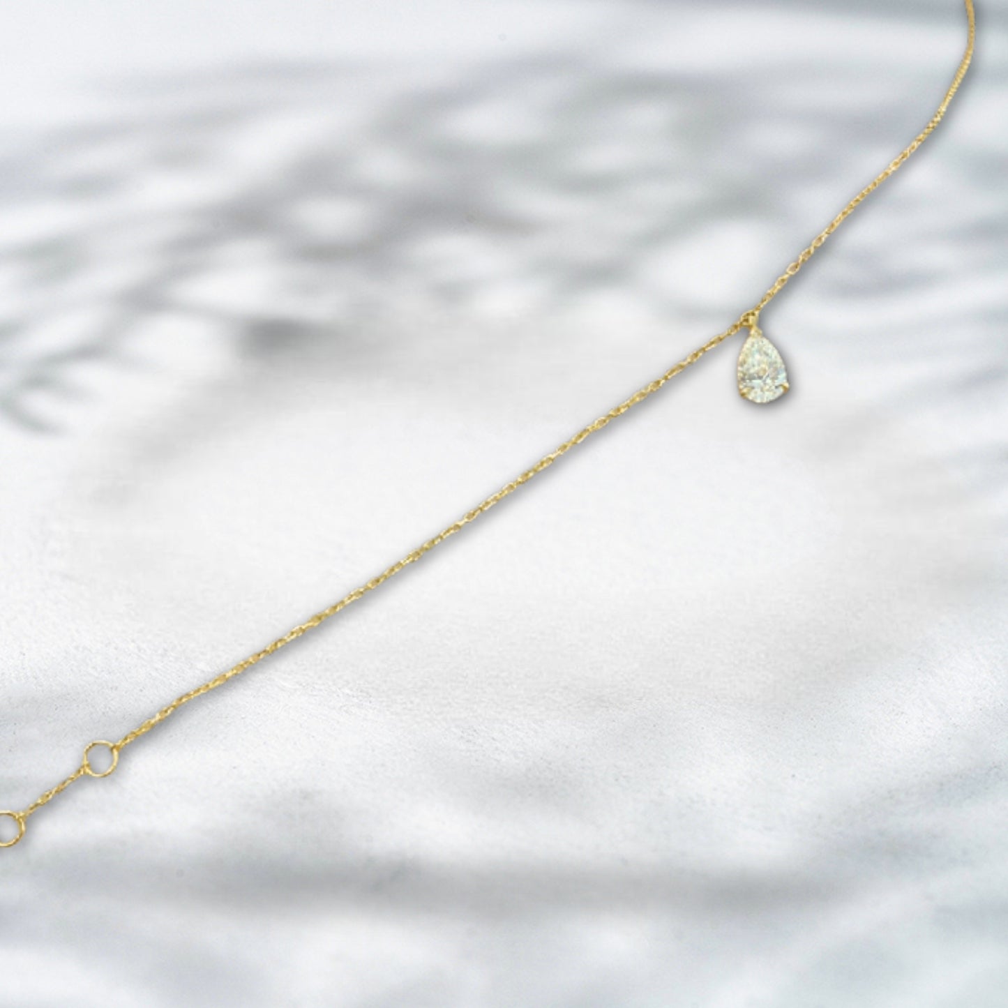 QOB Glowthread Pear Bracelet | 0.52 ct 18K Yellow Gold & Lab Diamond