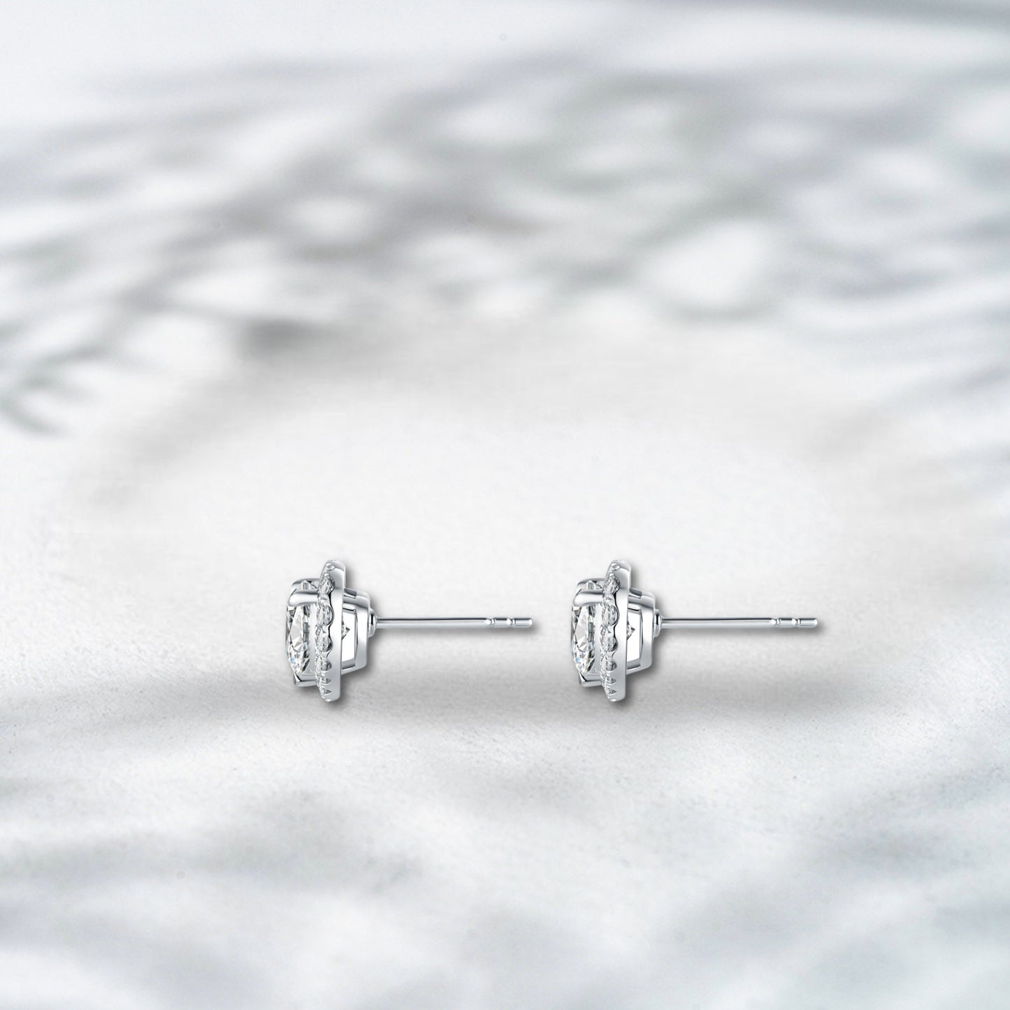 QOB Heart Glow Lab Diamond Heart Stud Earrings | 2.426 ct | 18K White Gold