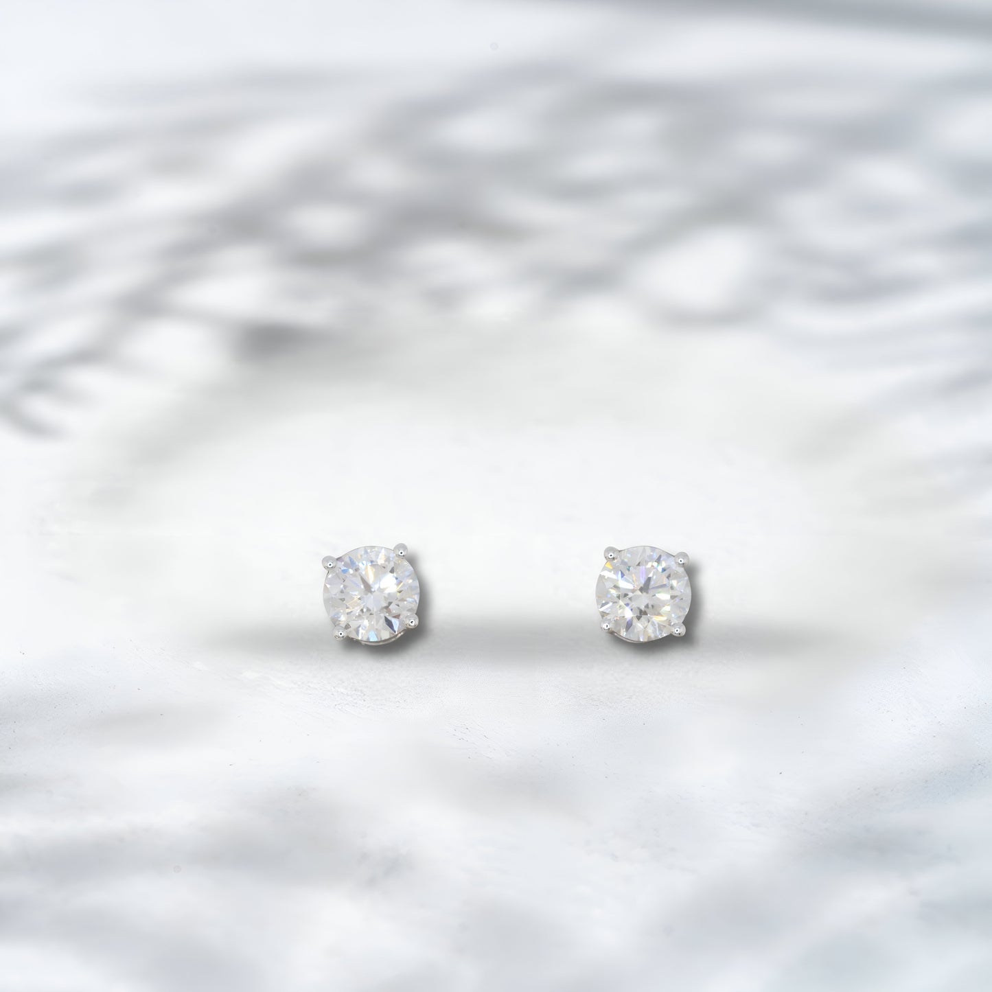 Brilliant Classic 2ct Lab Diamond Stud Earrings | 18K White Gold
