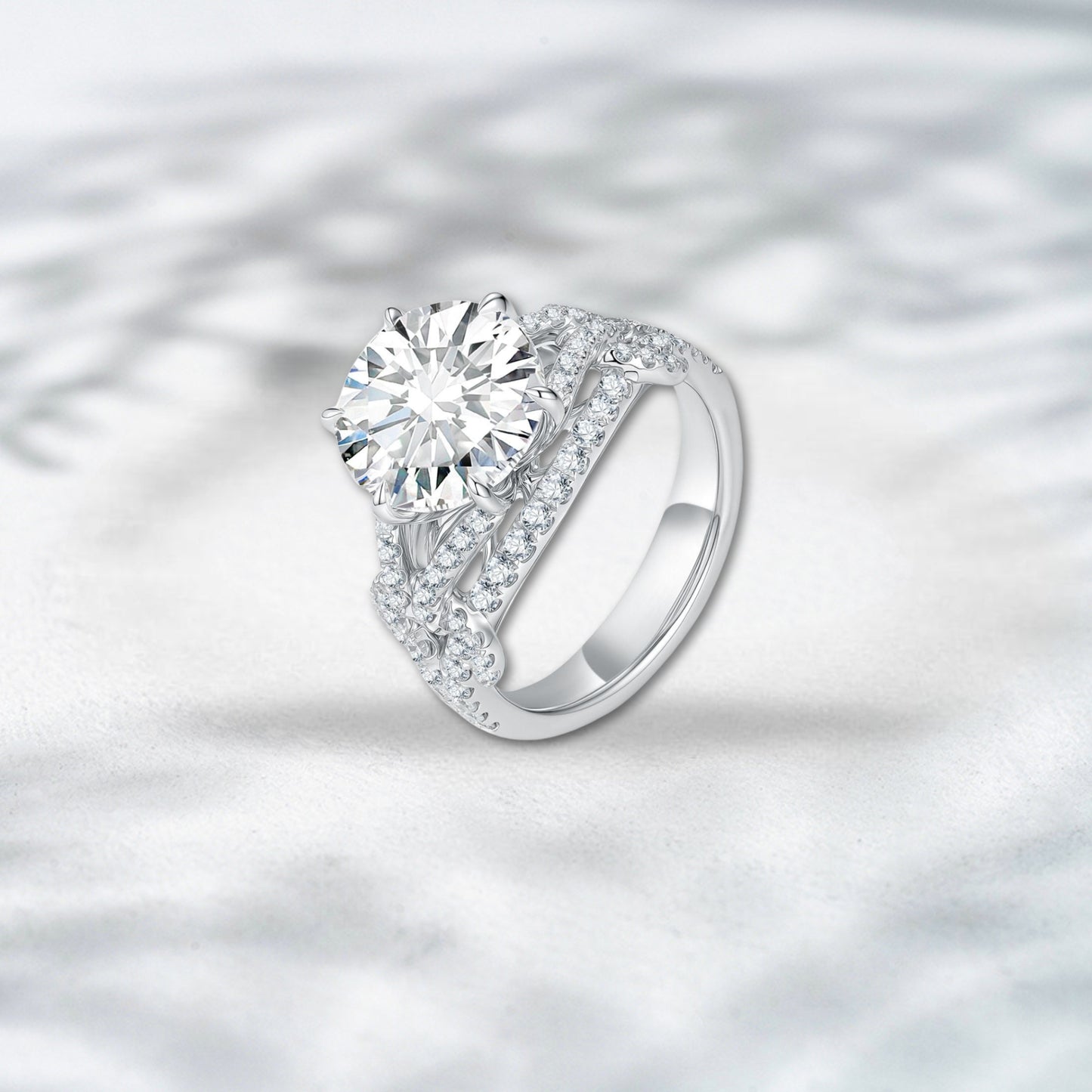 QOB Celestial Crest Ring – 5.924ct Lab Diamond in 18K White Gold