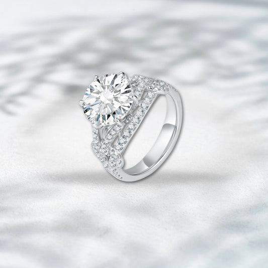 QOB Celestial Crest Ring – 5.924ct Lab Diamond in 18K White Gold