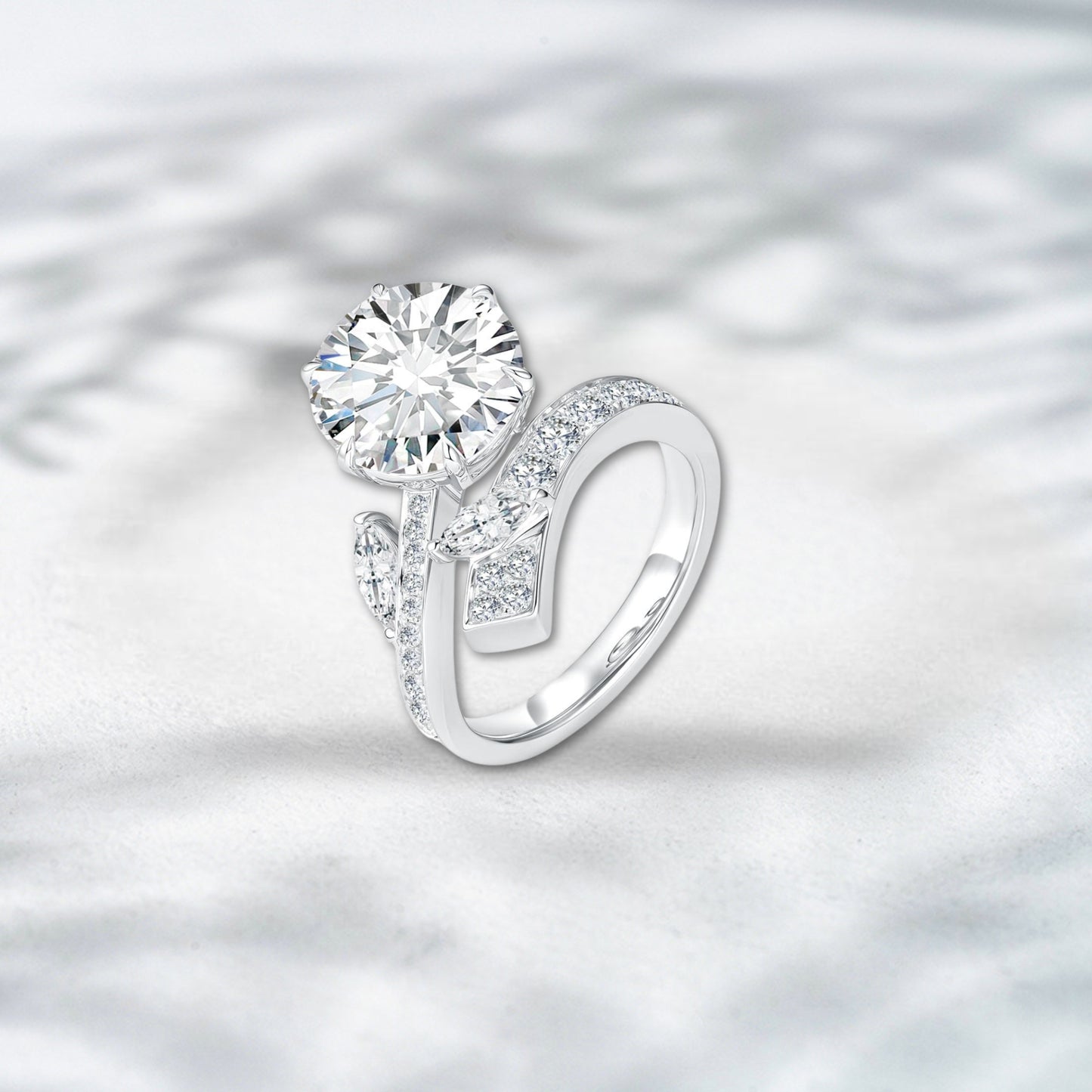 QOB Solstice Crest Ring – 5.94ct Lab Diamond in 18K White Gold