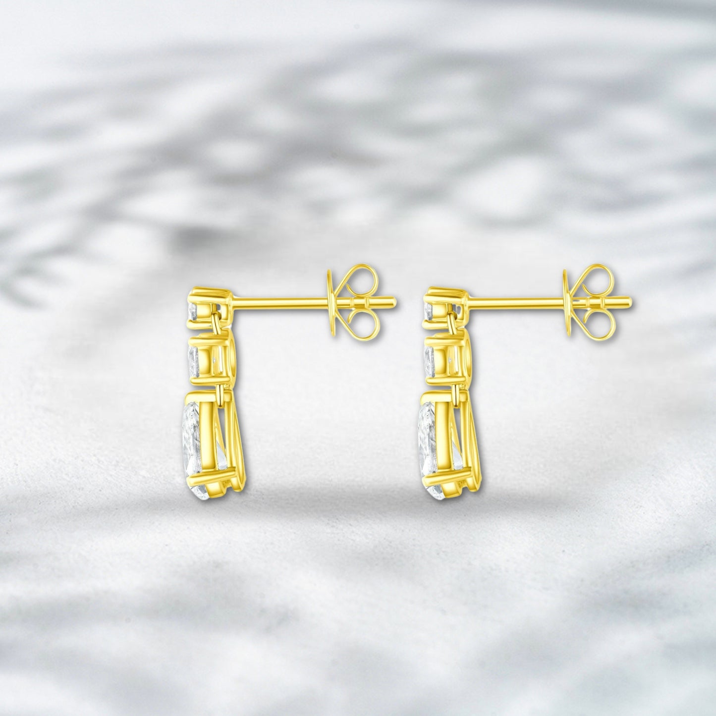 QOB Drape Dazzle Earrings – 1.472ct Lab Diamond in 18K Yellow Gold