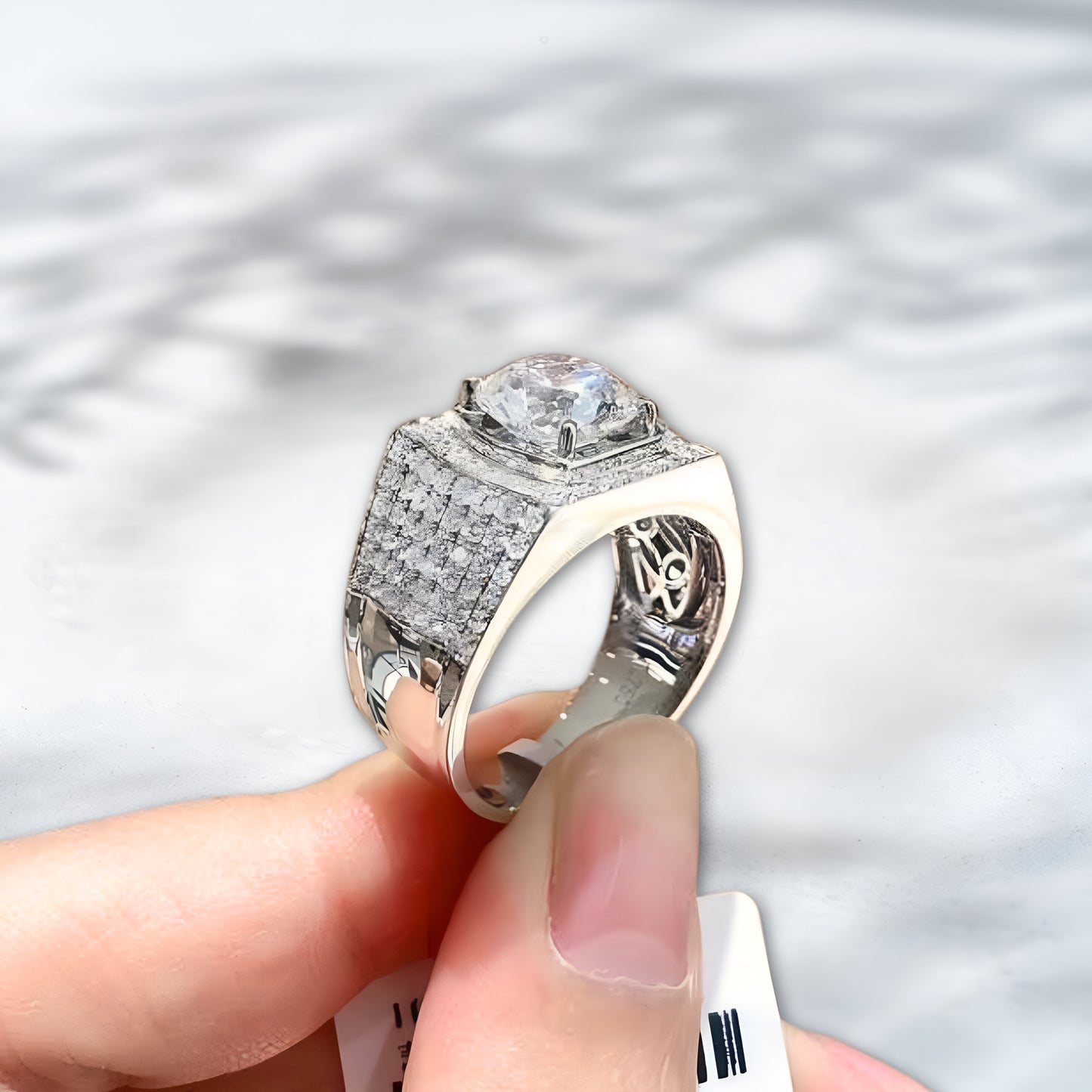 QOB Majesty Pavé Lab Diamond Ring | 3.00ct Center in 18K Gold