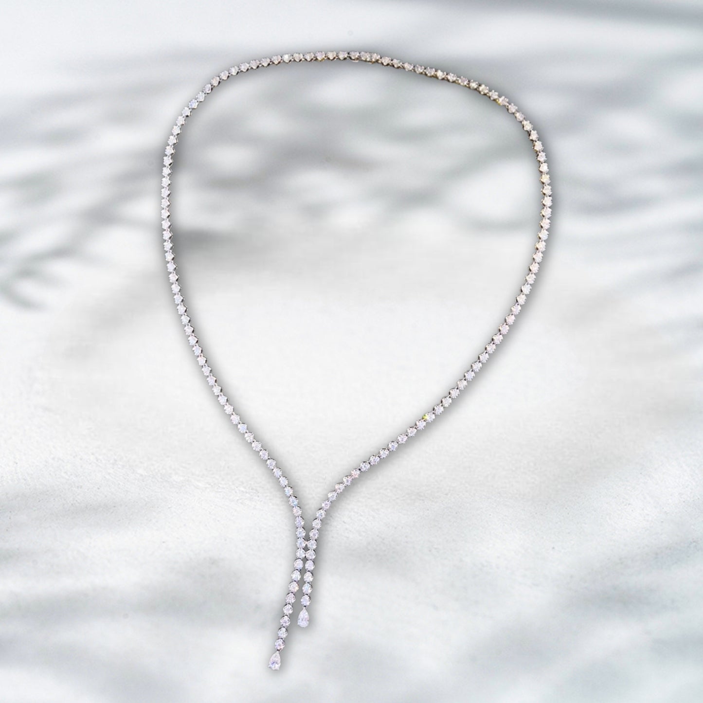 QOB Lustre Drop – 7.59ct Full Lab Diamond Necklace in Platinum PT950