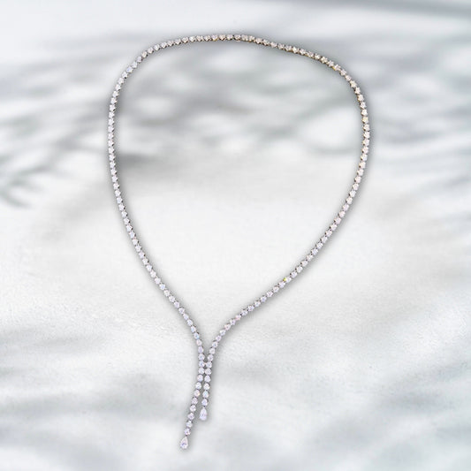 QOB Lustre Drop – 7.59ct Full Lab Diamond Necklace in Platinum PT950