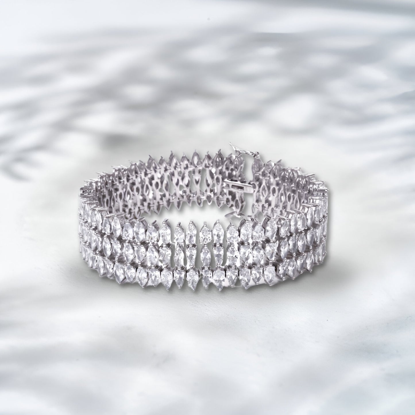 QOB “Marquise Illusion” Lab Diamond Bracelet | 18K Gold | 22.5 ct | Luxury Tennis Bracelet