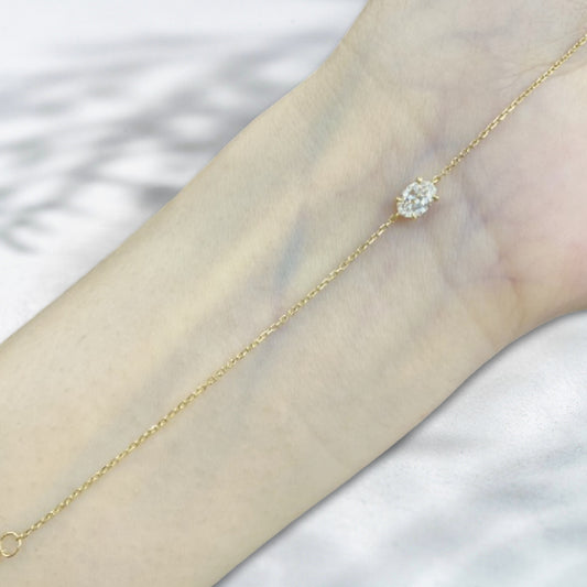 QOB Glowthread Round Bracelet | 0.53 ct 18K Yellow Gold & Lab Diamond