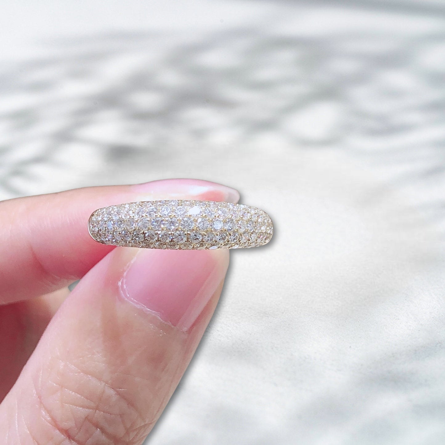Natural Diamond Dust Pavé Band – 0.783 ct 18K Yellow Gold