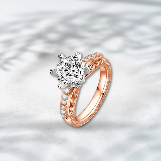 QOB Crown Reverie – 3.71ct Lab Diamond Engagement Ring in Rose Gold