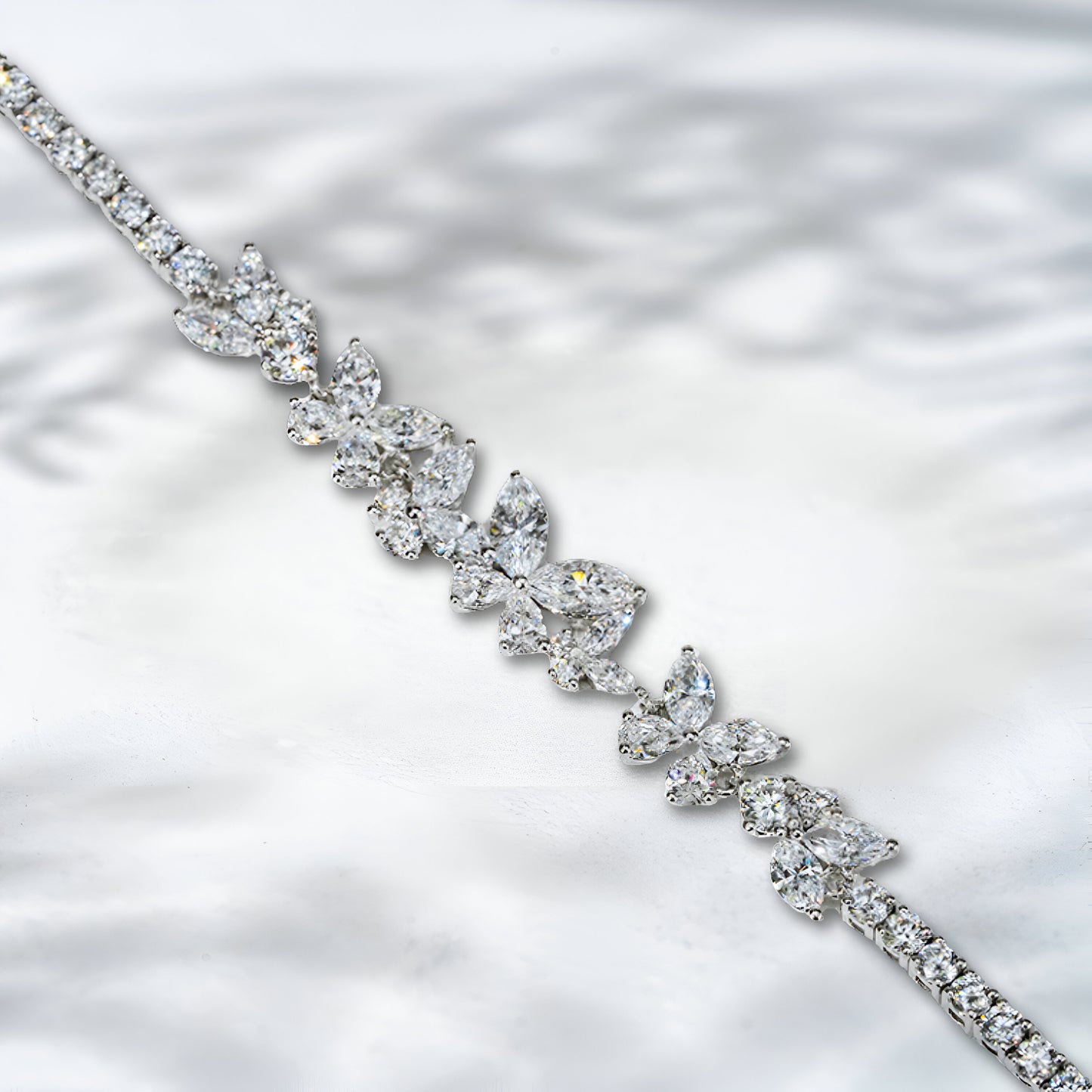 QOB “Midnight Bloom” Lab Diamond Bracelet ~7.113 carats in Solid 18K Gold