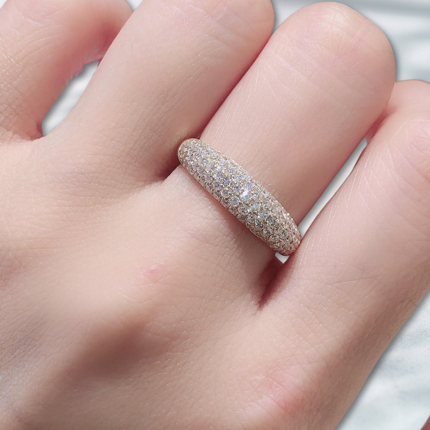 Natural Diamond Dust Pavé Band – 0.783 ct 18K Yellow Gold