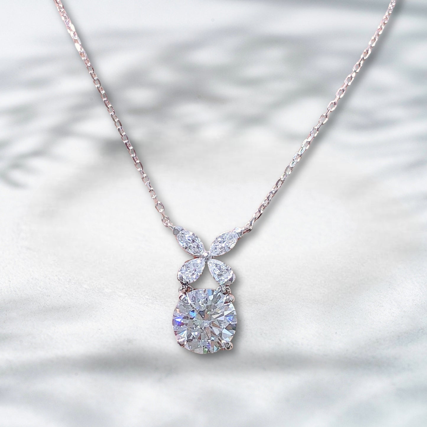 QOB Fleur Drop Pendant | 1.042ct Lab Diamond in Platinum Pt950
