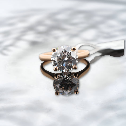 Blush Brilliance 3ct Lab Diamond Solitaire Ring | 18K Rose Gold